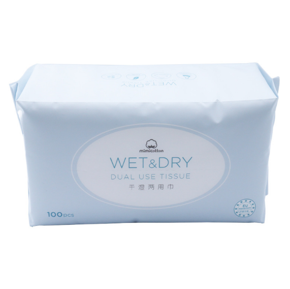 Oem Soft Cotton Dual Use Baby Dry Wet Wipes